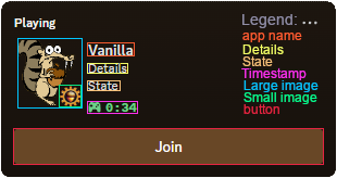 Image explaining visually discord rich presence with one button
