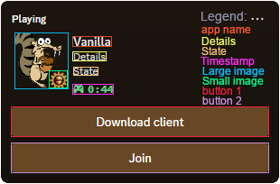 Image explaining visually discord rich presence with two buttons